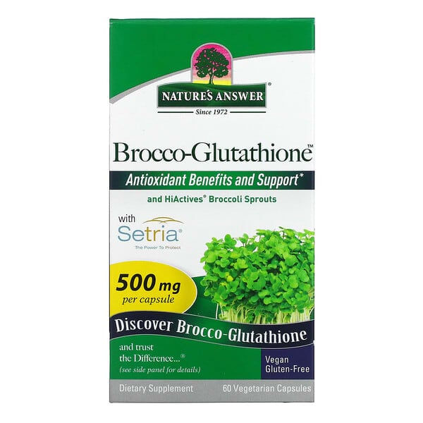 Nature's Answer, Brocco-Glutathione, 500mg, 베지 캡슐 60정