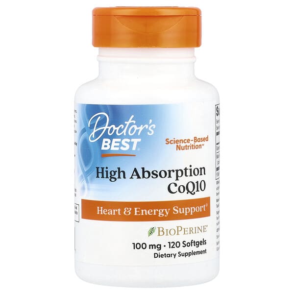 Doctor's Best, BioPerine 함유 고흡수 CoQ10, 100mg, 소프트젤 120정