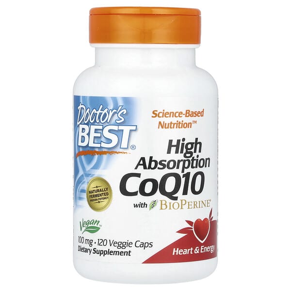 Doctor's Best, 고흡수 CoQ10, BioPerine 함유, 100mg, 베지 캡슐 120정