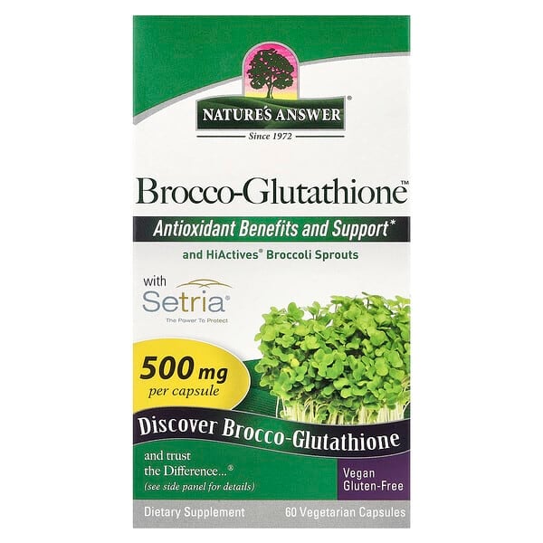 Nature's Answer, Brocco-Glutathione, 500mg, 베지 캡슐 60정